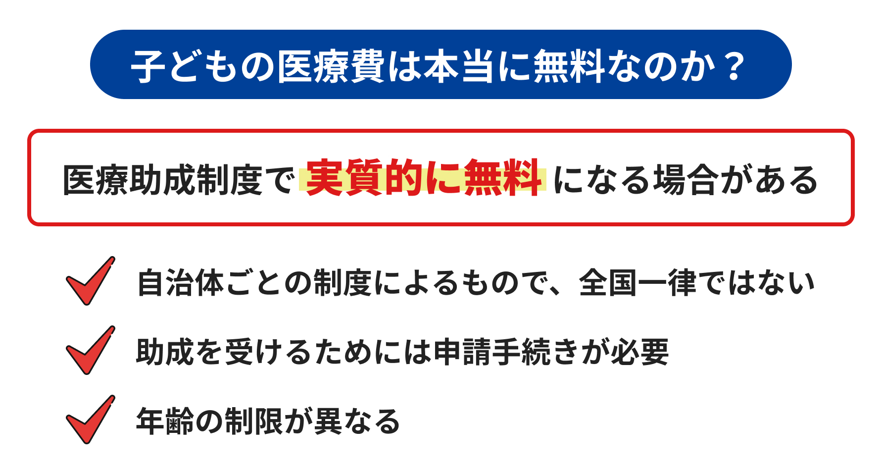 子どもの医療費は本当に無料なのか？説明