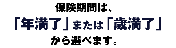 保険期間は、「年満了」または「歳満了」から選べます。