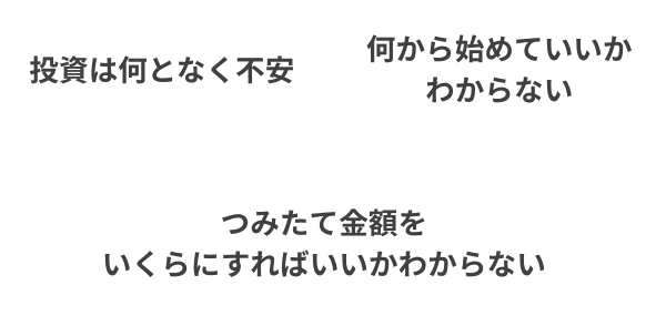 投資は何となく不安 何から始めていいかわからない つみたて金額をいくらにすればいいかわからない