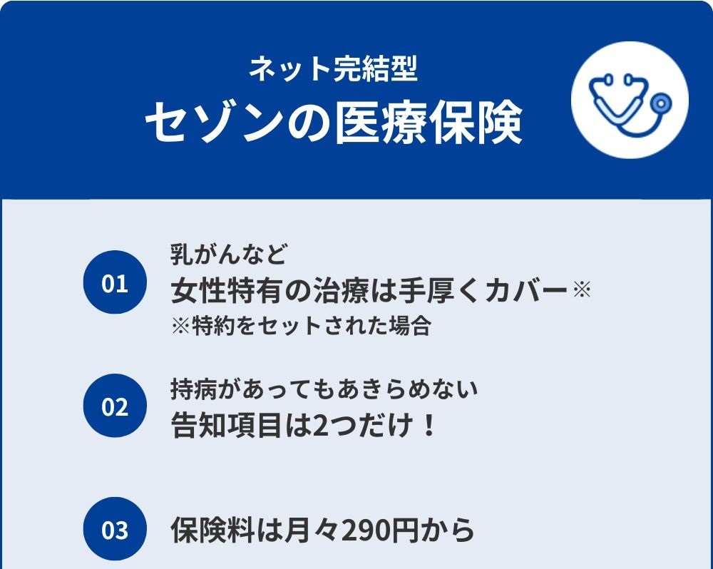 商品選択[カード会員限定保険(ネット完結型)]｜セゾンの保険シリーズ