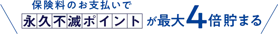保険料のお支払いで永久不滅ポイントが最大4倍貯まる