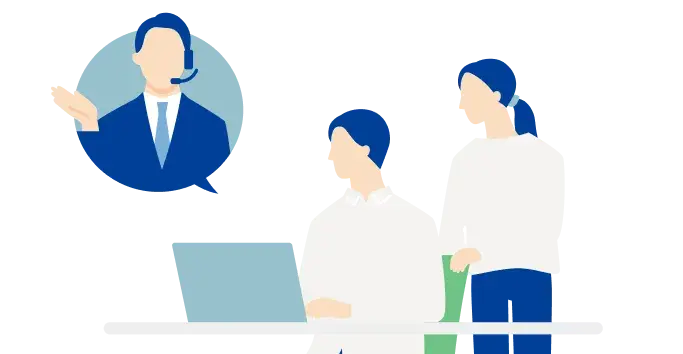 自己解決を一緒に行うイラスト