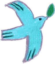 青い鳥が飛んでいるイラスト